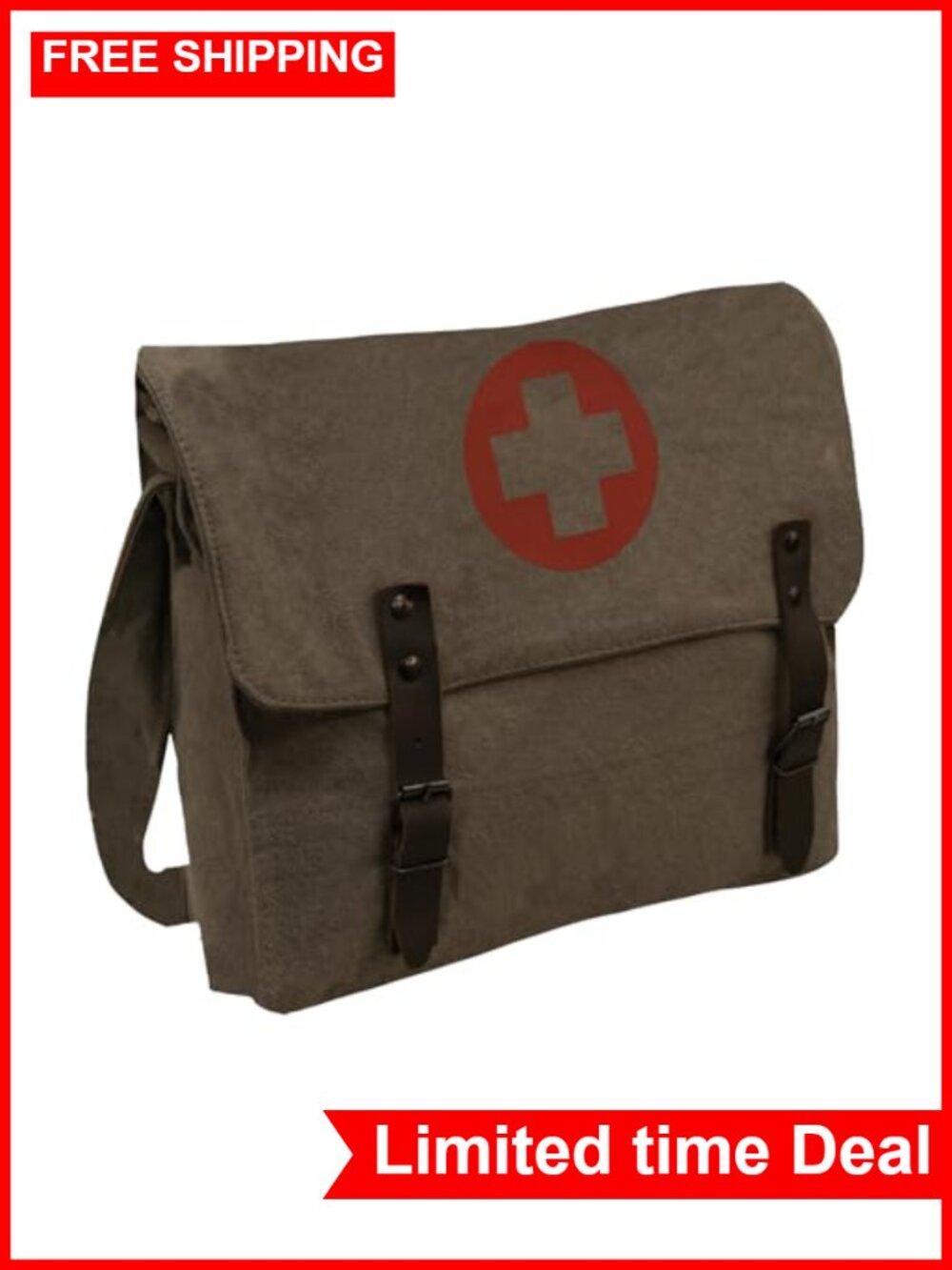 Vintage Canvas Messenger Bag Crossbody EDC Storage 14oz Cotton